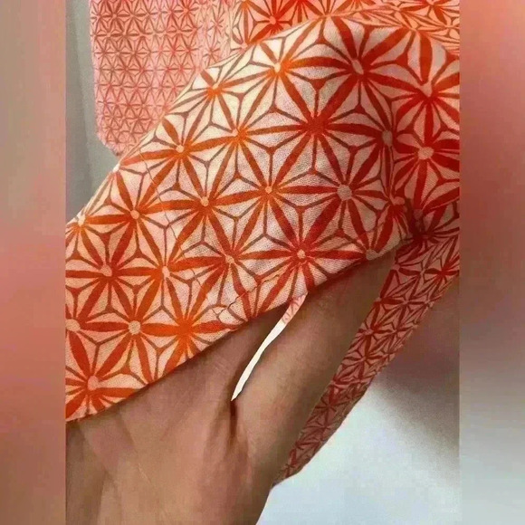 Dalia Collection Women’s Orange  Geometric Pattern Sleeveless Summer Top Small - Picture 4 of 10